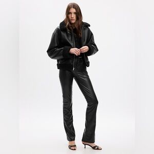 NWT Gap Mid Rise Vegan Leather Baby Boot Pants‎